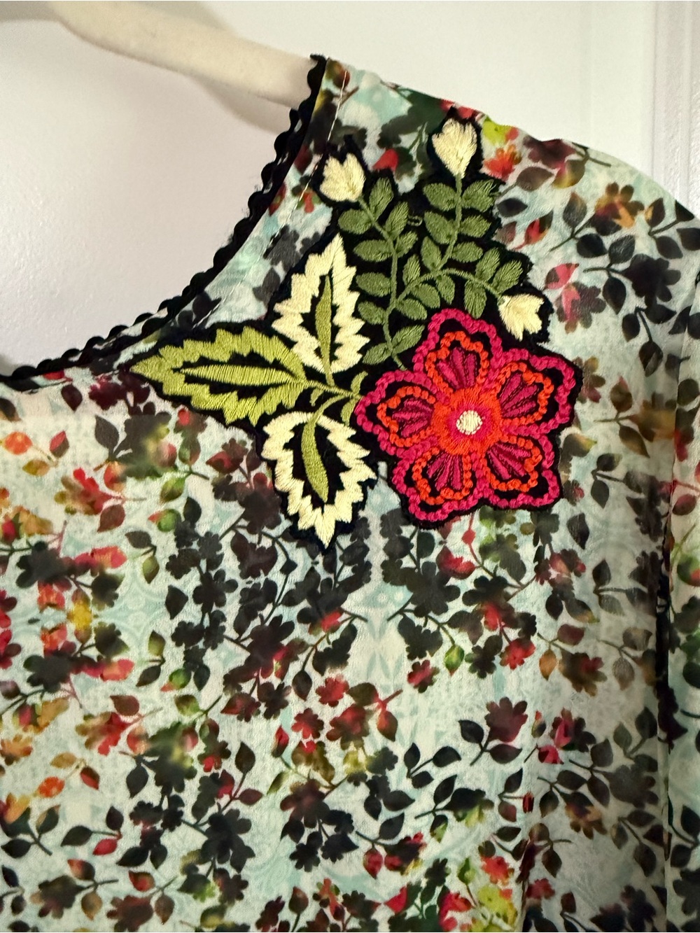 Anthropologie Bhanuni by JVOYI Floral Green & Multi-Color Girls' Boho Dress 14 - Picture 3 of 4